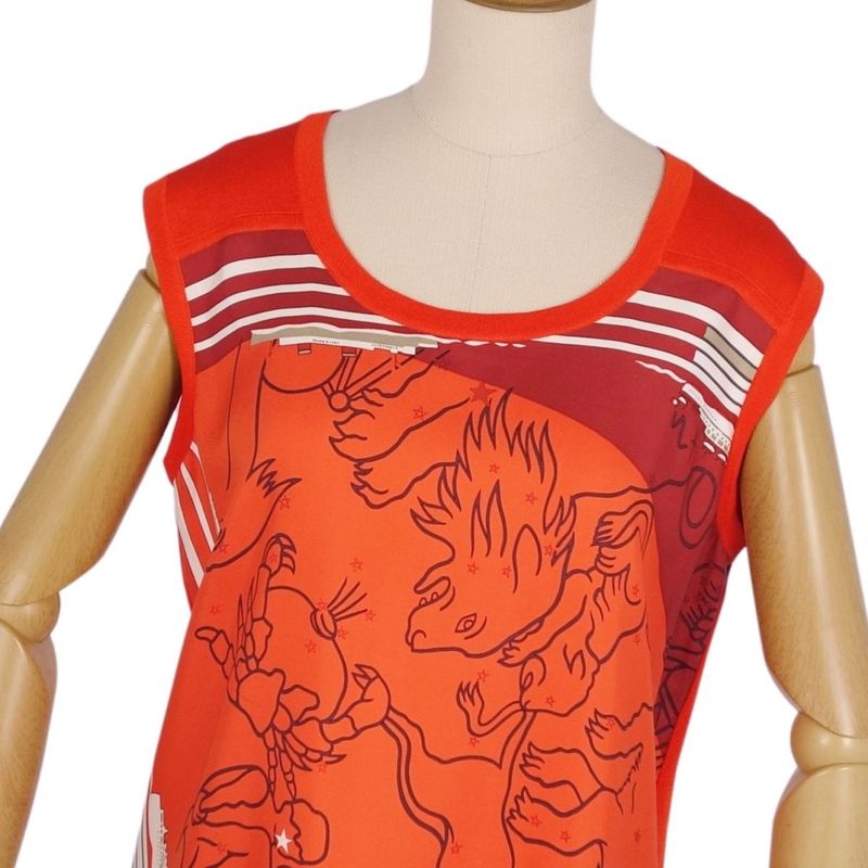 Hermes Dress Sleeveless Knit With Silk Transition