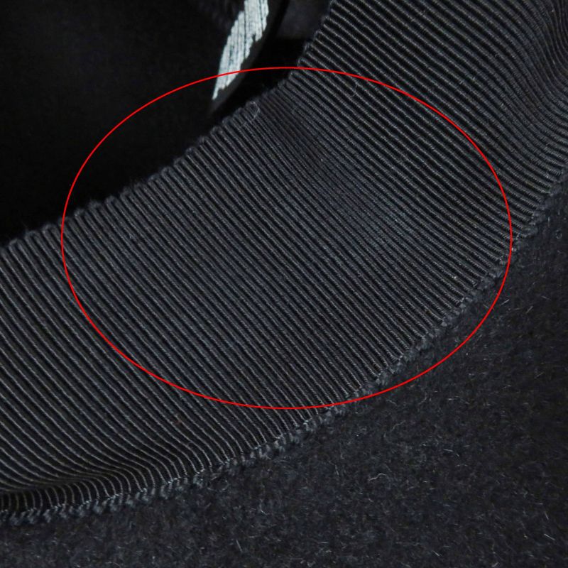 Gucci Rabbit Felt Wide Brim Hat Black Dark Navy XL 60 Genuine