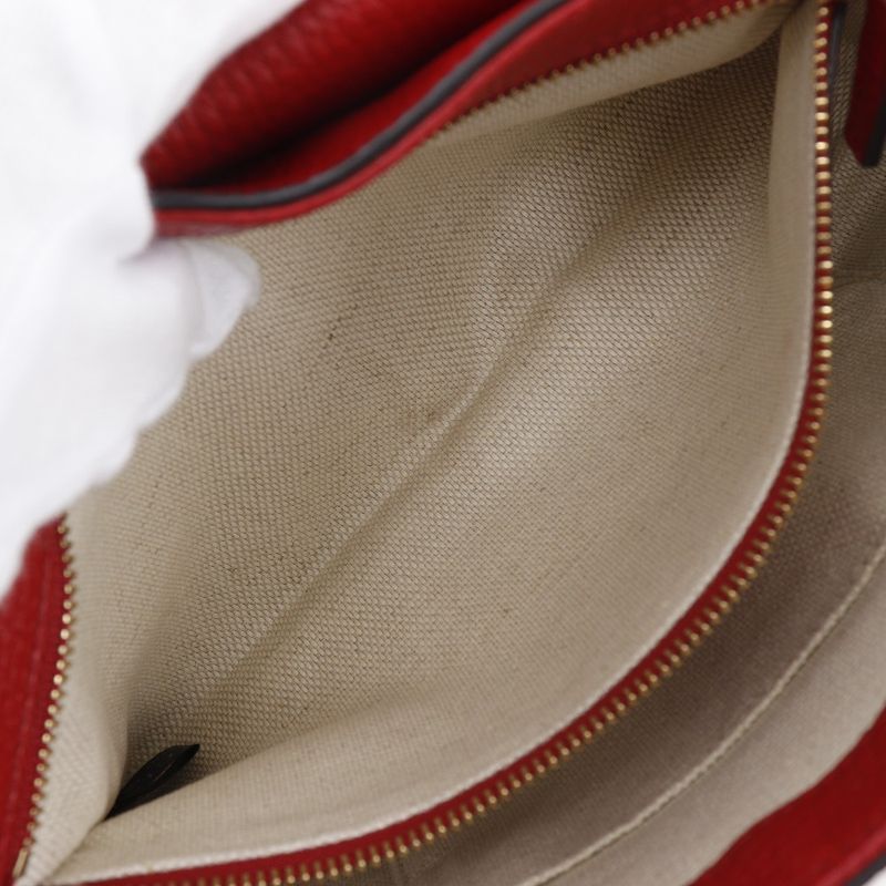 Gucci Soho Chain Shoulder Interlocking G 536224 Leather Red Ladies Shoulder Bag