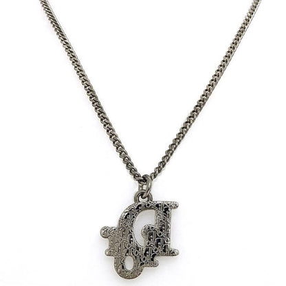 Christian Dior Long Necklace Silver Light Blue