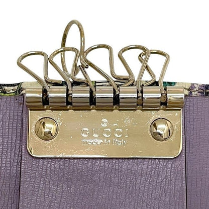 Gucci 6ring Key Case Cream White Green Flora Nice