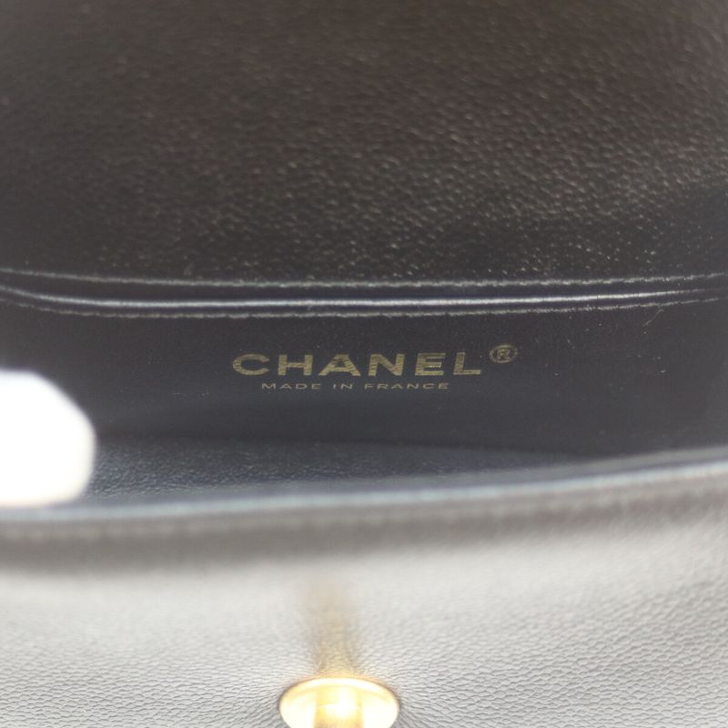 Chanel A67364 Black Caviar Skin Ghardware Mini Boy Chanel 15 Chain Shoulder Bag