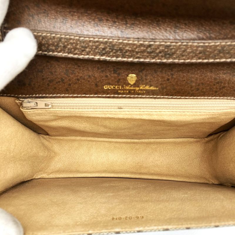 Gucci 66 02 014 Shoulder Bag Brown Sherry Line GG Supreme Canvas PVC Leather