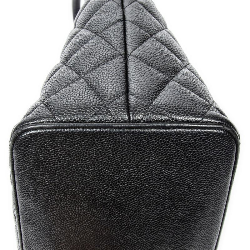 Chanel Timeless Medallion Tote Black Matelasse Caviar Leather A