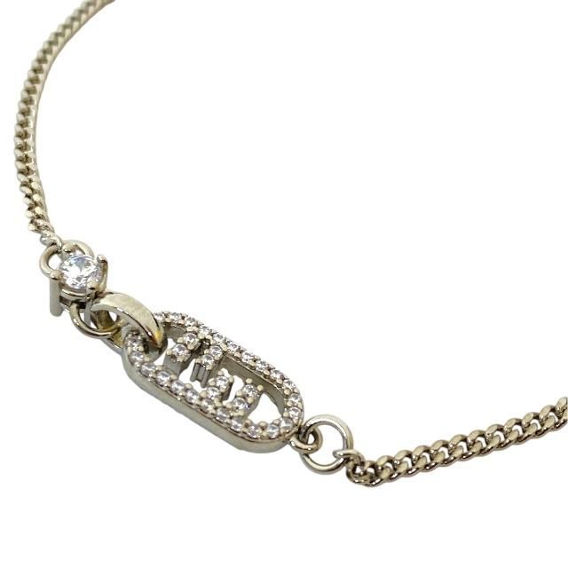 Fendi 8ah428 Bracelet O'lock Bangle Accessories Crystal Metal Silver