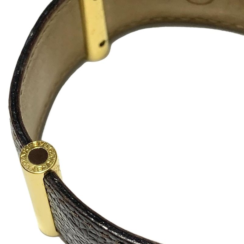 Bvlgari Bracelet Bvlgari Leather Black And Gold Size: L