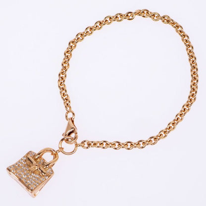 Hermes Bracelet Amulet Birkin SH 750pg 18K Gold Diamond 0.44ct 15cm
