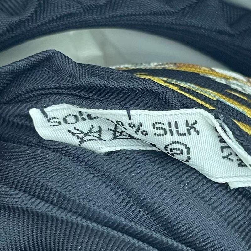 Hermes Pleated Scarf Birds Of The King Silk Black With Box