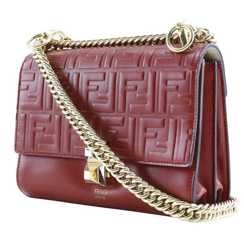 Fendi Mini Canai 8m0381 A417 Calf Red Ladies Shoulder Bag
