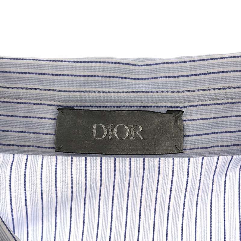 Dior - 2023ss - Logo Embroidery Stripe Pullover Shirt - 46 - Blue - Men's