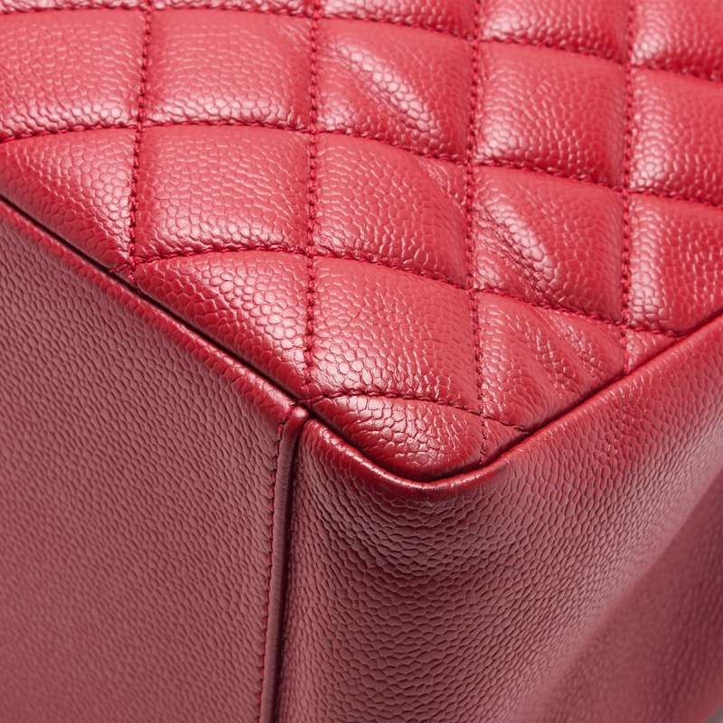 Chanel Matelasse GST Coco Mark Double Chain Shoulder Caviar Skin Red With