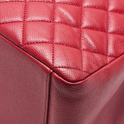 Chanel Matelasse GST Coco Mark Double Chain Shoulder Caviar Skin Red With