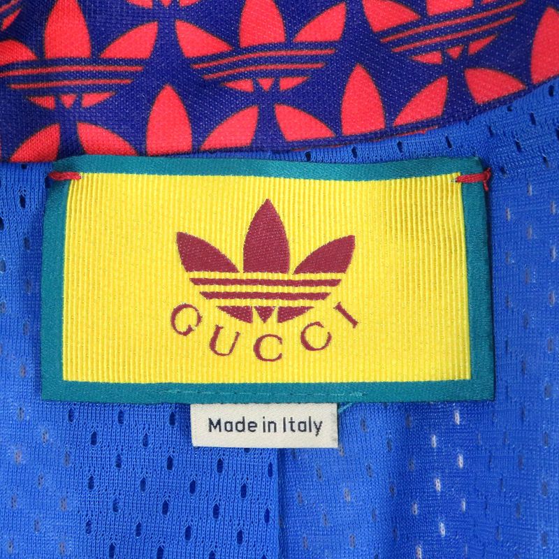 Gucci Adidas 692112 Double G Trefoil Sideline Jersey Track Jacket Blue Red L