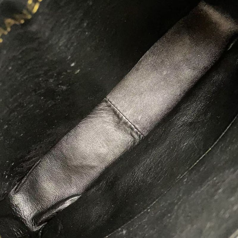 Chanel Coco Mark Serial No 2 Leather Black And White Chain Shoulder Bag Gold