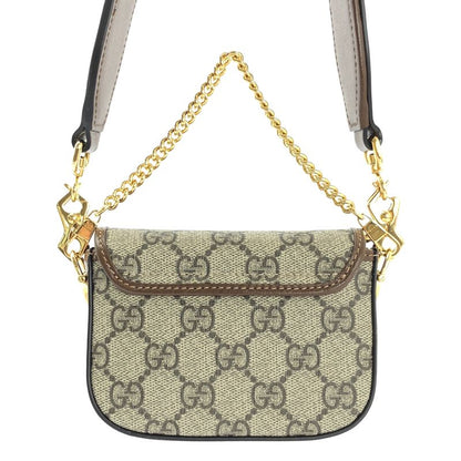 Gucci Horsebit Shoulder Strap Wallet - Beige Brown - Women's
