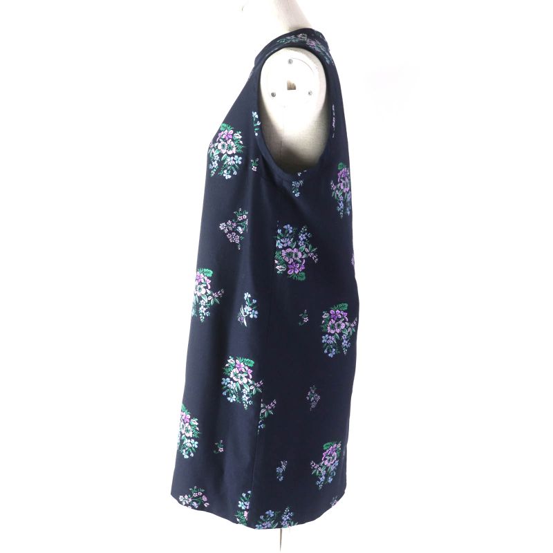 Gucci '18 523247 Lavender Embroidered Sleeveless Dress Dark Navy 40 Made In