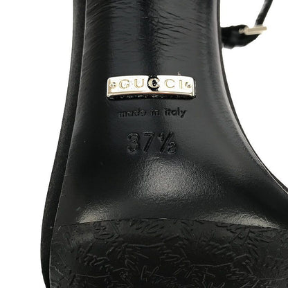 Gucci Rhinestone Ankle Strap Heeled Sandals With Rhinestone Ribbon