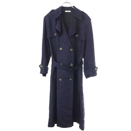 Celine by Phoebe Philo Rayon Silk Trench Coat 2 8u36 6464 Navy 34