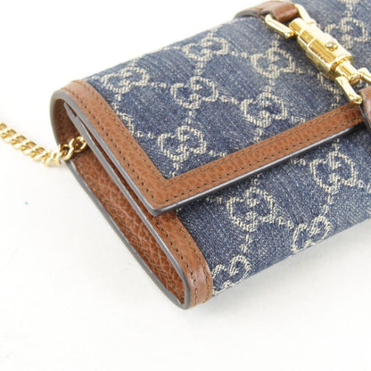 Gucci 652681 Chain Wallet New Jackie 1961 Long Wallet GG Canvas