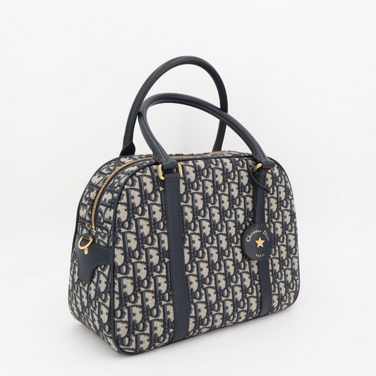 Christian DIOR Vibe Oblique Canvas And Leather 2WAY Handbag