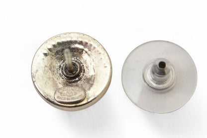 Chanel Earrings Chanel Accessories CC Coco Mark Circle Motif Antique Silver 03