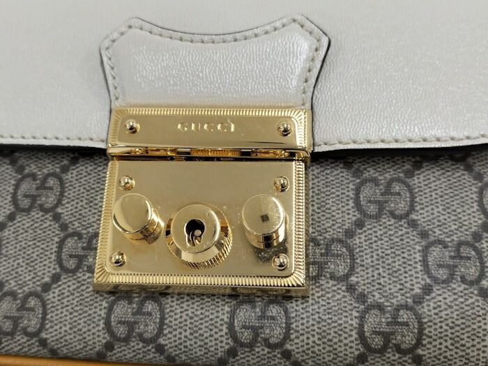 Gucci Shoulder Bag GG Supreme Beige Mustard White 658487