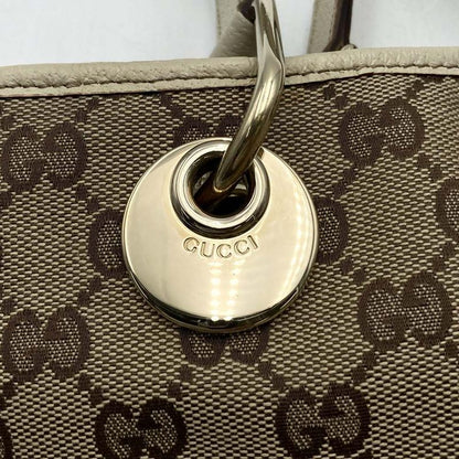 Gucci 120840 Tote Shoulder Bag GG Canvas Beige Women Men Fashion