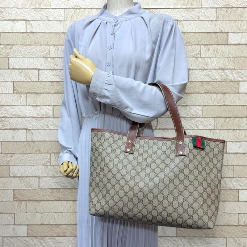Gucci Sherry Tote Bag GG Supreme Canvas 211134 Beige Ladies Gucci  Gucci