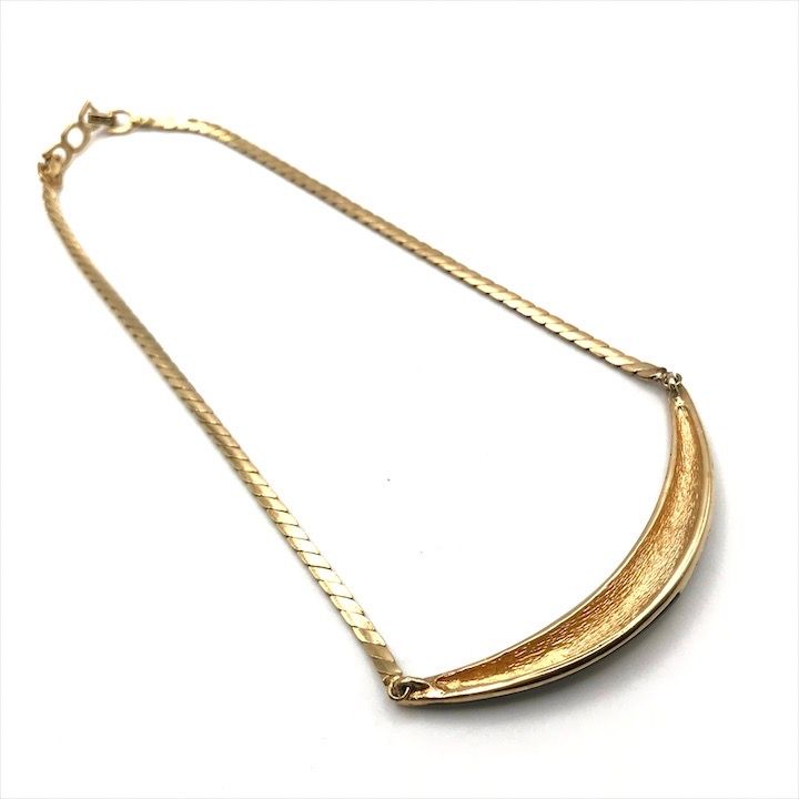 Dior Line Stone Gold Black Necklace