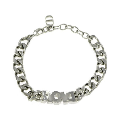 Dior Bracelet Silver Color Logo Rhinestone Accessory - Men's Man