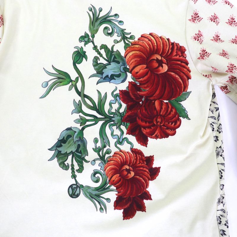 Louis Vuitton 2021 100% Cotton Floral Silk Sleeve Cut And Sewn Yellow XS (size