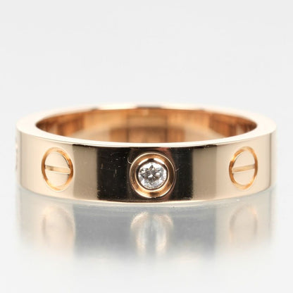Cartier Love Small Model 18K Pink Gold And Diamonds Size 7 Ladies 4.16g Ring
