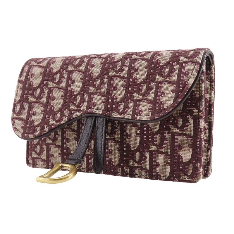 Dior Christian Dior Saddle Trotter 2WAY Clutch Canvas Bordeaux Women's Waist Bag