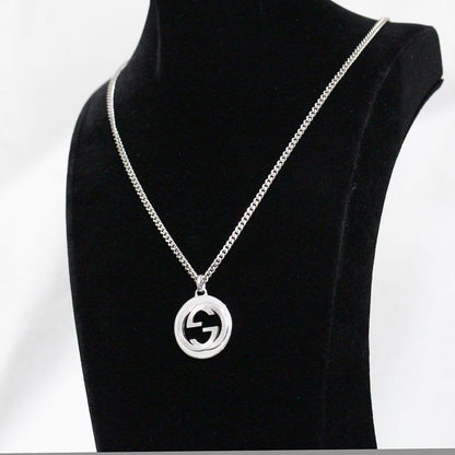 Gucci Necklace Interlocking Silver 925 55 cm E1357