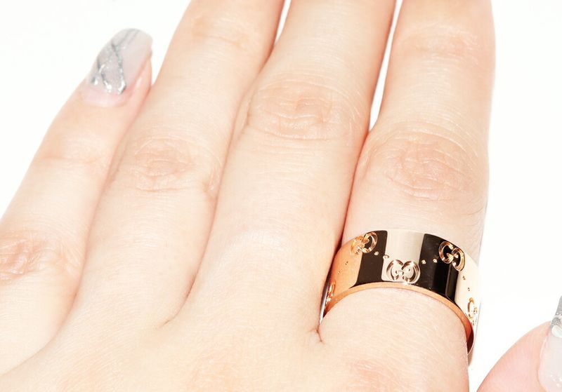 Gucci Rings 18K Pink Gold Iconic Ring Width 9mm (035in)