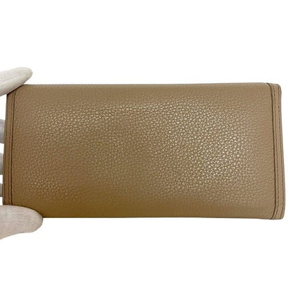 Prada Bifold Long Wallet Beige 1mh132 Wallet Excellent Condition Leather