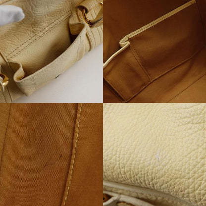 Celine Mini Boston Bag Triomphe Leather Off White Women Tote Bag