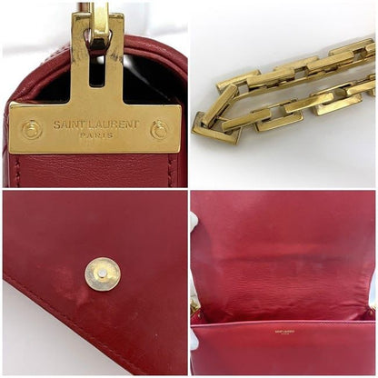 Saint Laurent Semi Shoulder Bag Red Chain