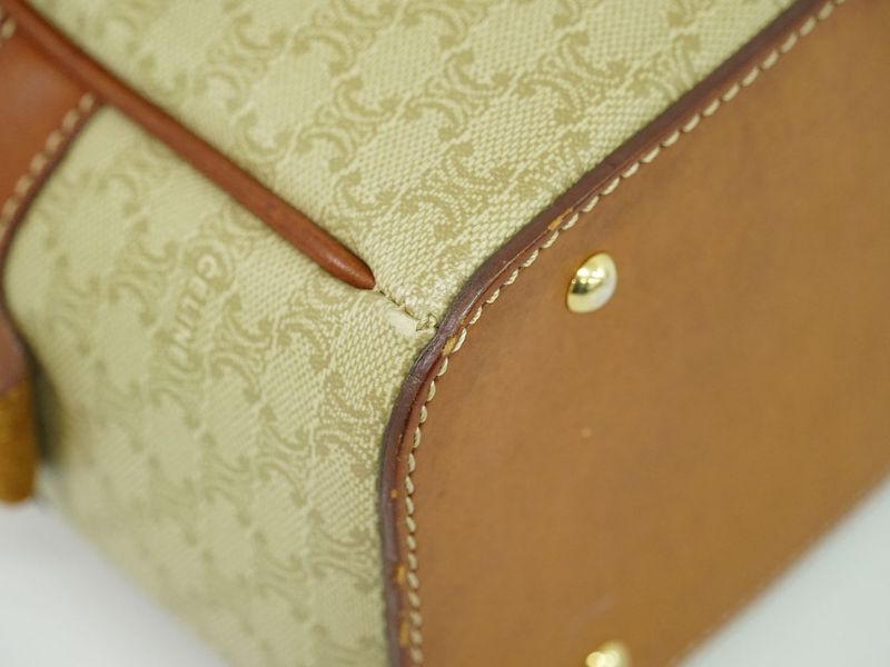 Authentic Celine Macadam Handbag PVC Beige Macadam Bag Pre-owned [follow-up