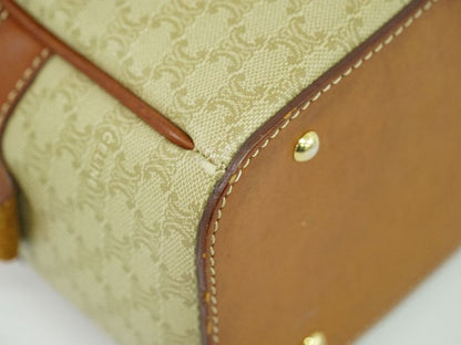 Authentic Celine Macadam Handbag PVC Beige Macadam Bag Pre-owned [follow-up