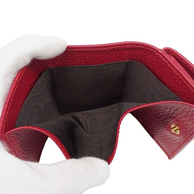 Gucci Wallet Women's Branded Trifold Wallet Petit Marmont Leather Red 523277