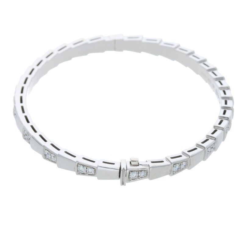 Bulgari Serpenti 18K White Gold Diamond Bracelet Men's M