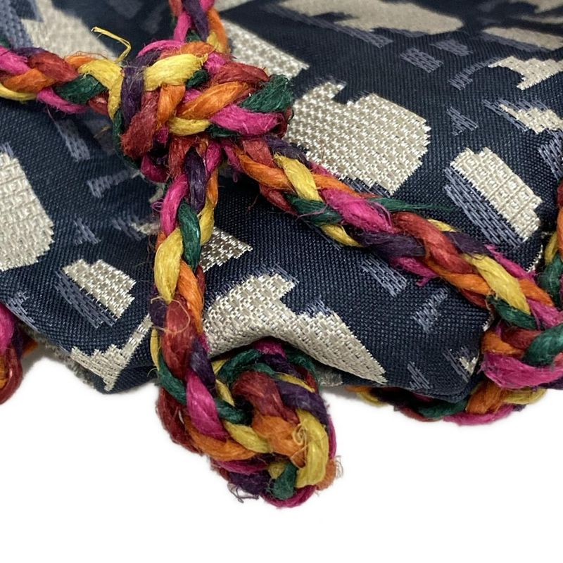 Dior/christian Dior Tote Bag - Pink X Navy X Multi Dior Oblique Embroidery/mesh