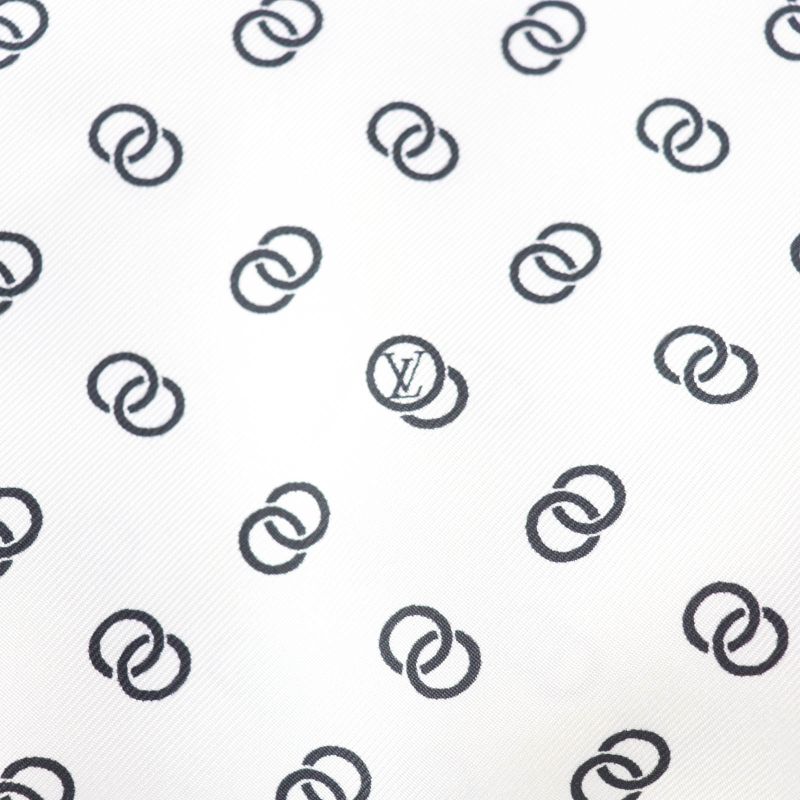 Louis Vuitton 22SS 1a9nyn 100% Silk Chain Link Drawstring Dress White Black 36