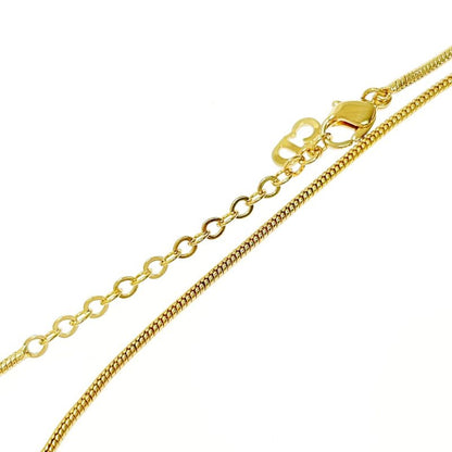 Christian Dior GP Rhinestone V Motif Necklace Women's Gold 440475 Necklace