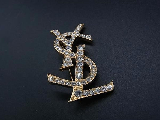 Yvessaint Laurent Yves Saint Laurent Rhinestone Pin Brooch Pin Badge
