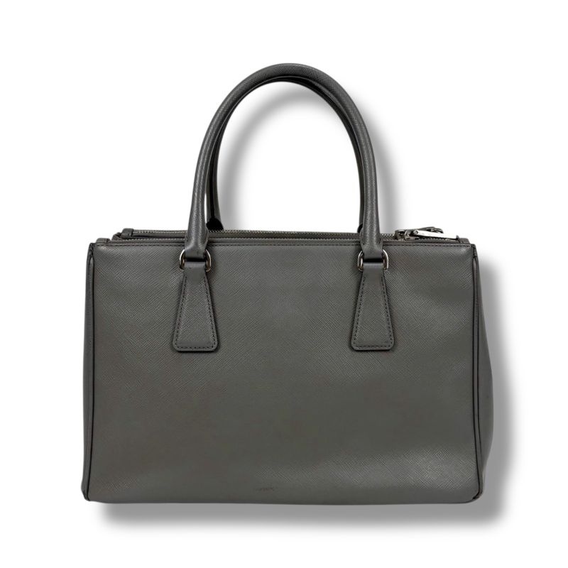 Prada Galleria 2WAY Mini Tote Shoulder Bag Saffiano Leather Light Gray