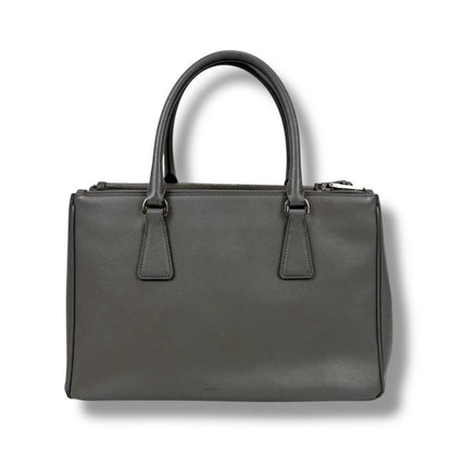 Prada Galleria 2WAY Mini Tote Shoulder Bag Saffiano Leather Light Gray