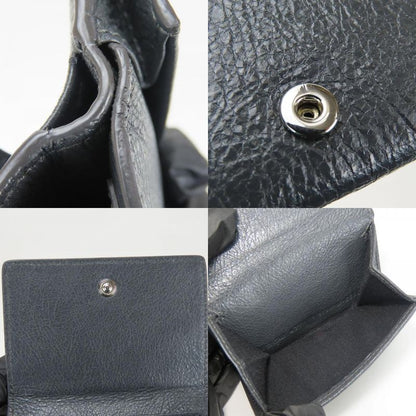 Balenciaga Trifold Wallet 477455 Classic Leather Gray Compact Wallet With Coin