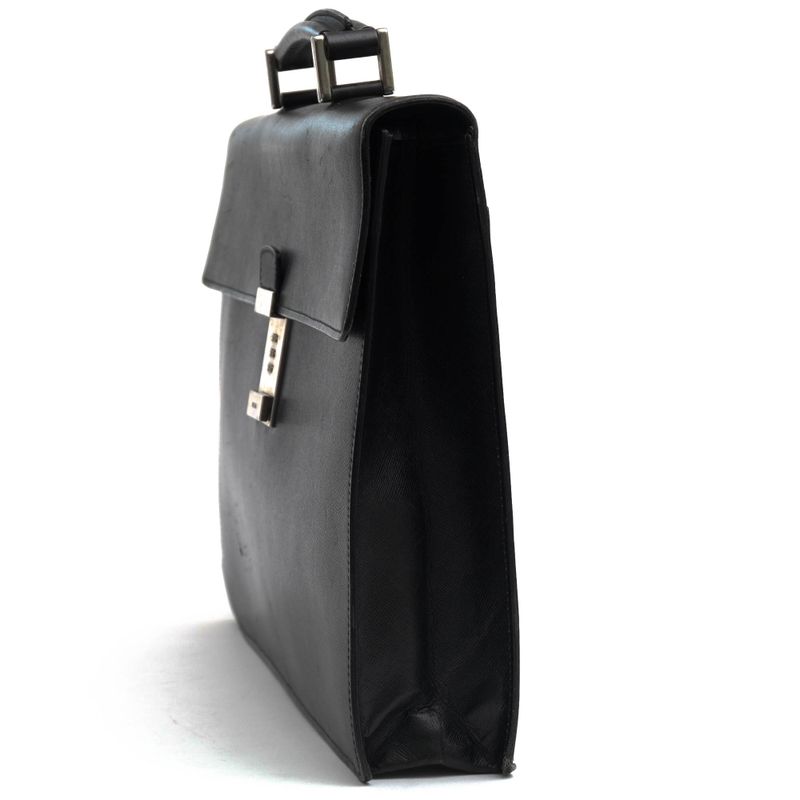 Prada Bag Briefcase Business Bag Business Men Leather Genuine Black Dulles Bag